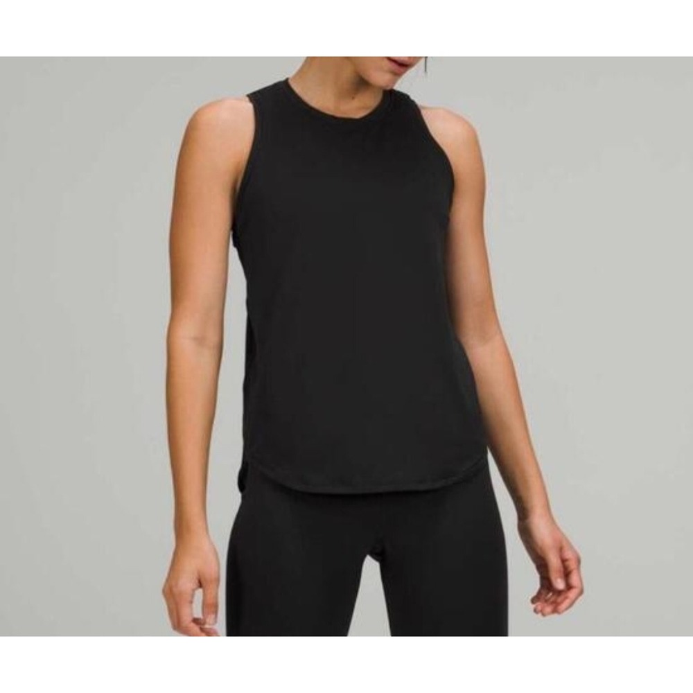 Lululemon High Neck Running Training Tank Top BlackSize 8 RacerbackMesh Athletic